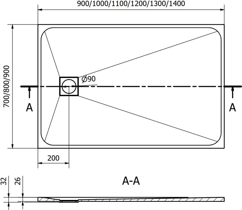 Mexen Bert cadă de duș dreptunghiulară SMC 130 x 80 cm, alb - 4K108013