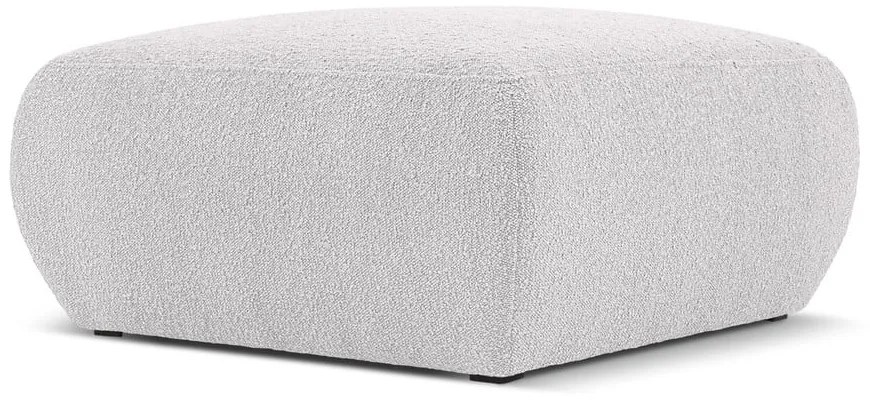 Taburet gri deschis cu tapițerie din stofă bouclé Molino – Micadoni Home