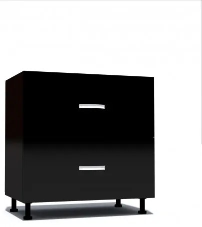 Corp inferior 80 cu 2 sertare metalice pentru greutate Zebra negru