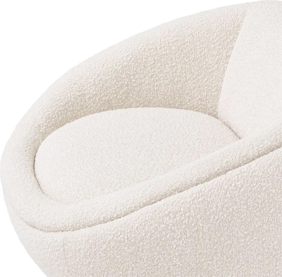 Fotoliu pivotant design elegant Bollinger, crem boucle 114819 HZ