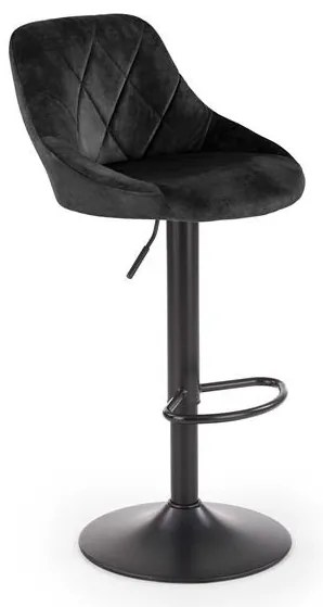 Scaun de bar H101 velvet negru