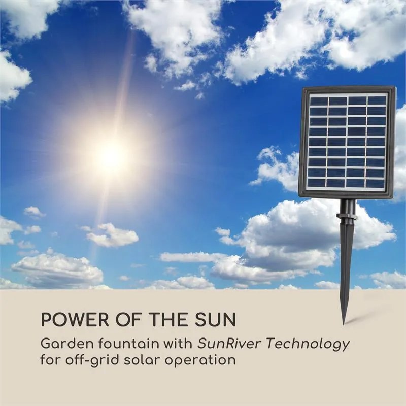 Blumfeldt Speyer fântână de grădină cu cascadă, 4 trepte, acumulator 2,8W, LED solar