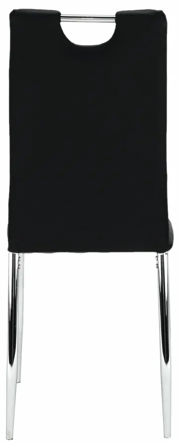 Scaun, negru / alb, piele ecologică / crom, SIGNA