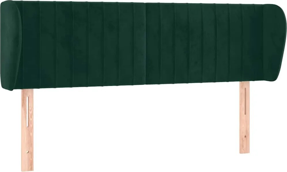 vidaXL Tăblie de pat cu aripioare verde închis 147x23x78/88 cm catifea