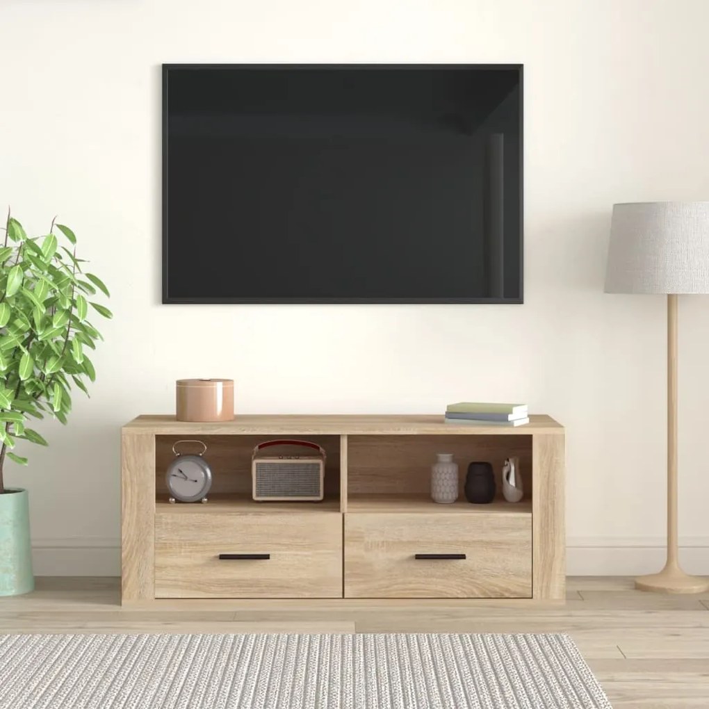 Comoda TV, stejar sonoma, 100x35x40 cm, lemn prelucrat 1, Stejar sonoma