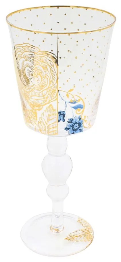 Pahar apă, Pip Studio, Golden Flower, 360ml, colecția Royal White