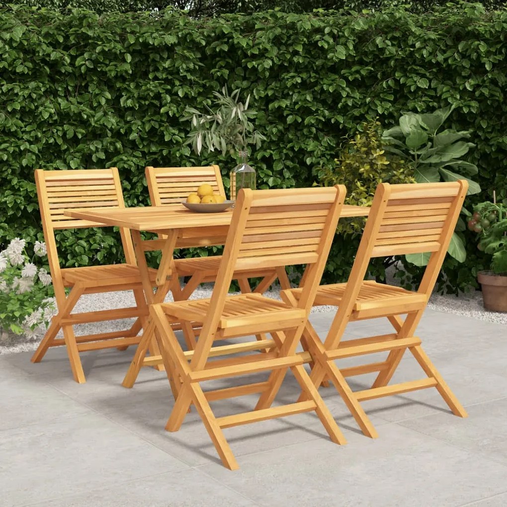 3155011 vidaXL Set masă pentru grădină, lemn masiv de tec, 5 piese