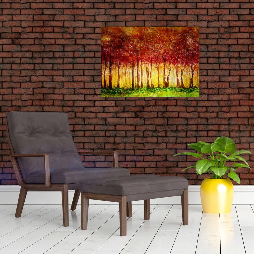 Tablou - Pictura pădurii cu frunziș (70x50 cm)