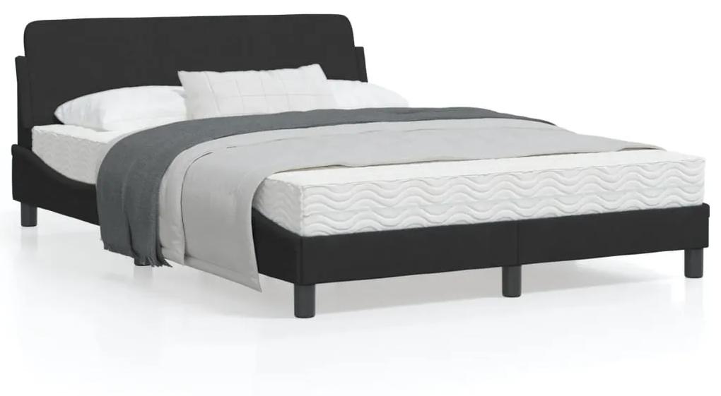 373174 vidaXL Cadru de pat cu tăblie, negru, 140x190 cm, catifea