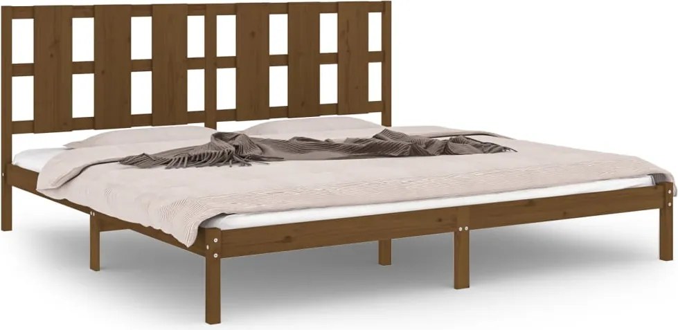 vidaXL Cadru de pat, maro miere, 200x200 cm, lemn masiv de pin