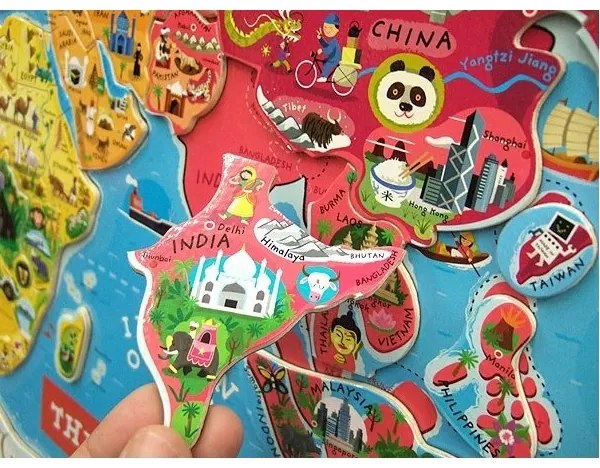 Janod - Hartă magnetică a lumii în limba engleză