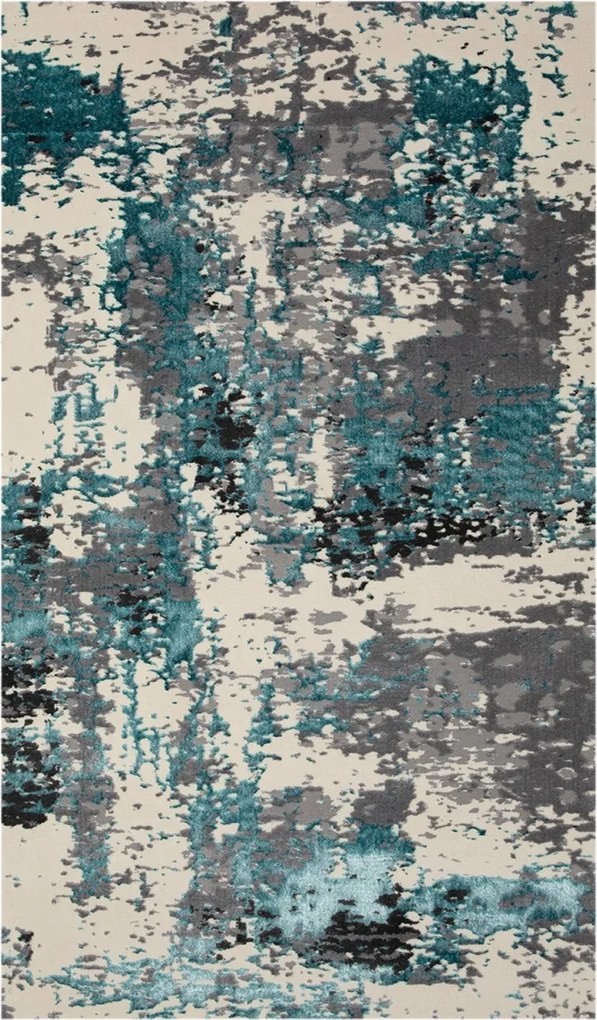 Covor Modern Living, Dormitor Dreptunghiular Milano 0566B Turcoaz (Alege dimensiunea: 200 x 300)
