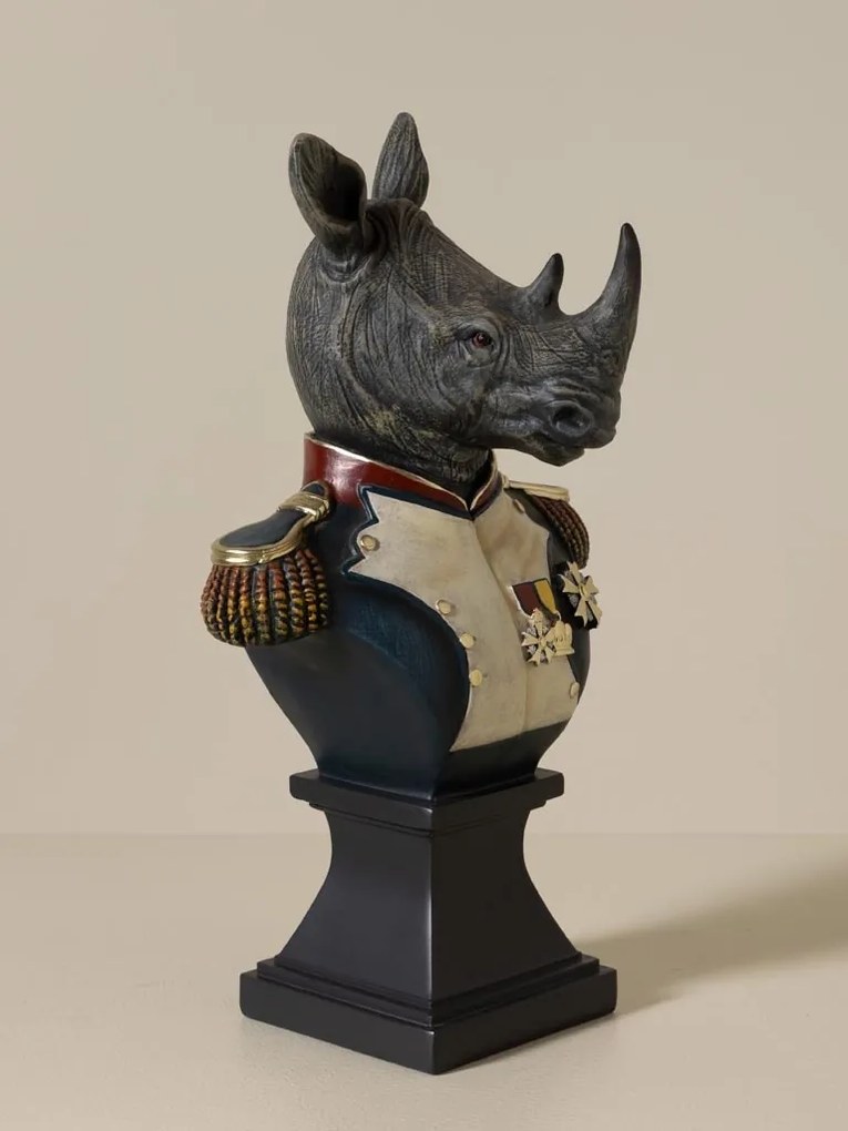 Statuie decorativa bust de rinocer " Napoleonian "