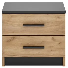 Noptieră TOD, stejar craft/negru