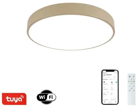 Brilagi - Lampă LED dimabilă POOL SMART, 48 W, 230 V, Ø 40 cm, Wi‑Fi Tuya, bej, cu telecomandă