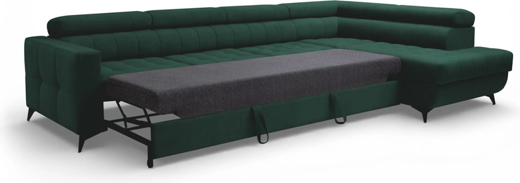 Colțar extensibil Nardo Maxi dreapta - verde catifea Bluvel 78