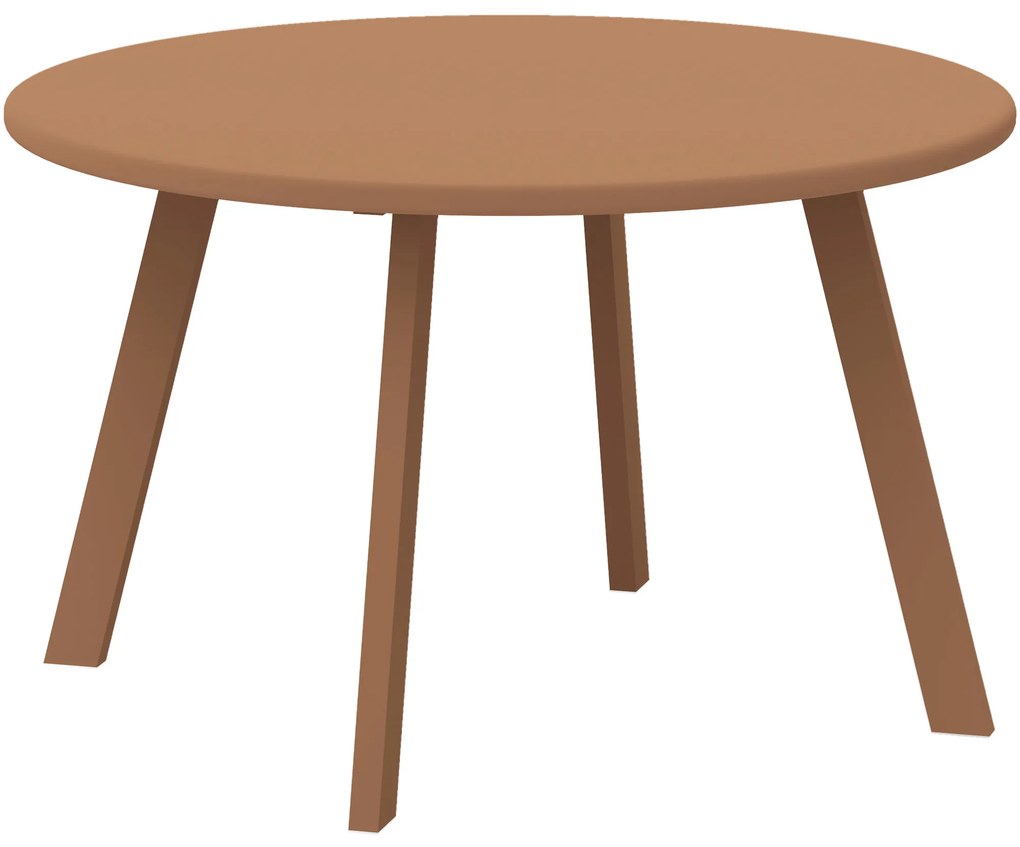 Outsunny Masă de cafea mică rotundă, masă auxiliară cu picioare antidrapante, cadru din metal, pentru grădină, Ø 70 x 42 cm, portocaliu | Aosom Romania