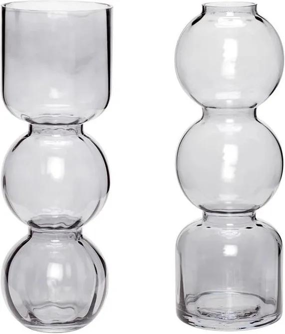Set Vaza din Sticla Gri ( 2 bucati) - Sticla Gri Diametru(12 cm) x Inaltime(35 cm)