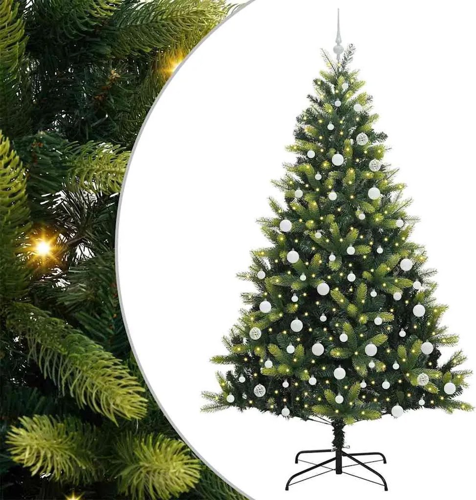 vidaXL Brad de Crăciun artificial cu ramuri articulare 300 LEDs 210 cm