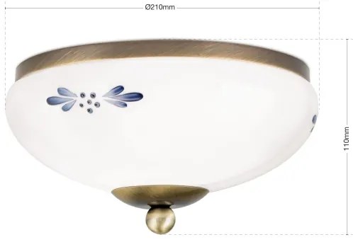 Plafonieră Orion DL 7-672 LANDHAUS 1xE27/60W/230V d. 21 cm bronz/alb