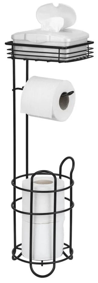 WENKO 71451800 - Suport pentru hârtie igienică, 16 x 59 cm, negru