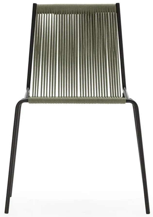 Scaune de dining verzi stivuibile 2 buc. din metal Emily – Marckeric