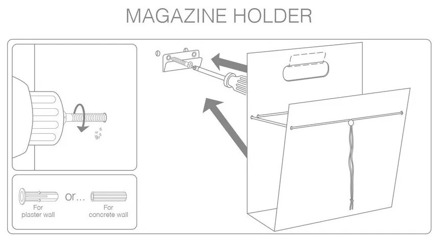 Suport de reviste din metal și din piele ecologică Nupo M – LIND DNA