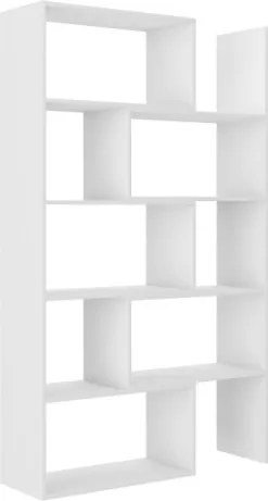 Biblioteca 75-125x188 cm, Karmelo, ADRK Furniture (Culoare: Alb / Alb)