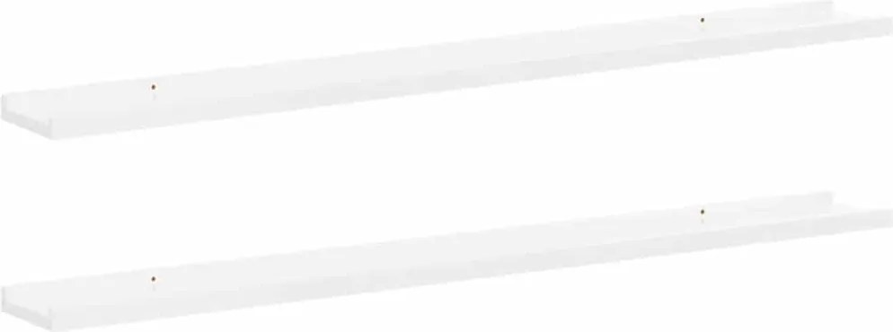 vidaXL Rafturi de perete, 2 buc., alb extralucios, 100x9x3 cm