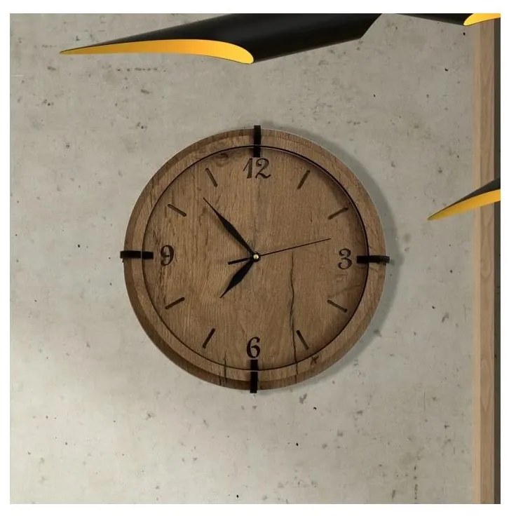 Li-Go 23628/DUB3 - Ceas de perete LED/1xAA Ø 32 cm stejar deschis/rotund