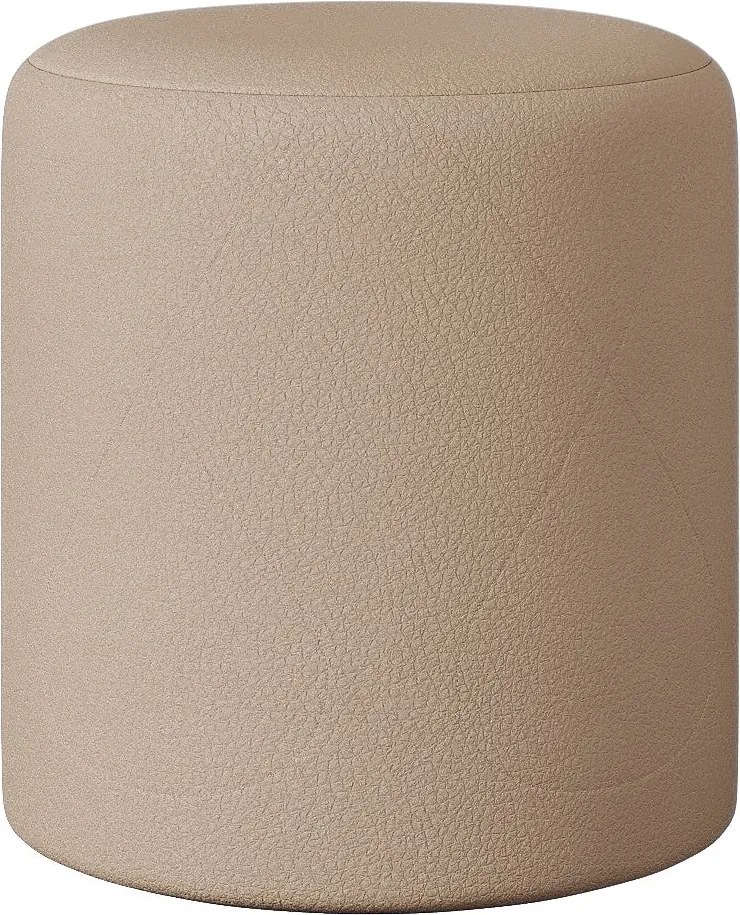 Taburet Tapitat Mali, Crem Deschis, tapiterie mixta cu piele naturala, L 41 x l 41 x H 45 cm