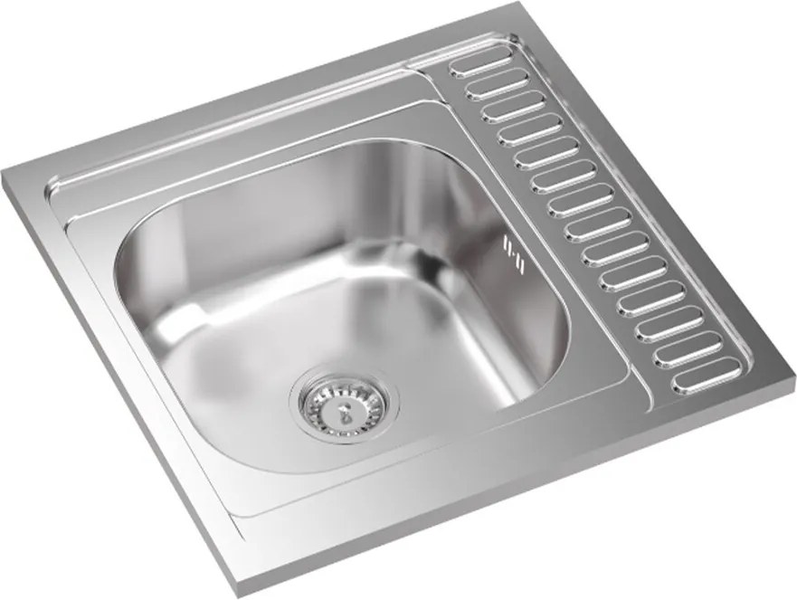 Chiuveta inox incastrata Quadron Sean 116 o cuva cu picurator finisaj inox satinat 60x60 cm