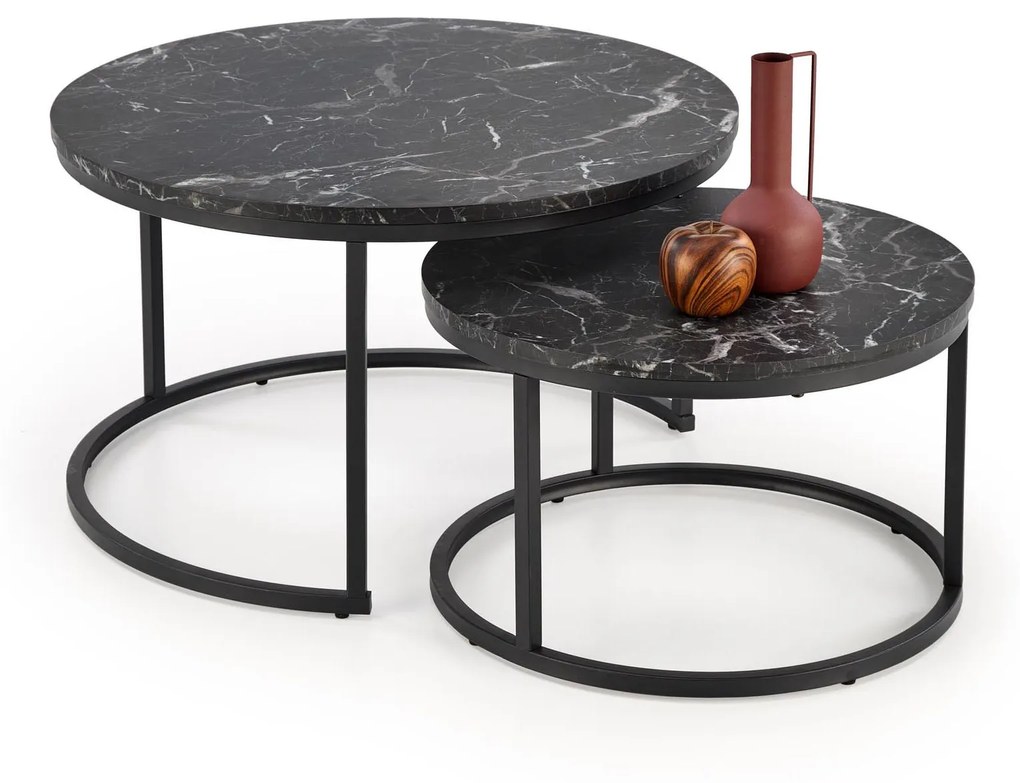 Set 2 buc. măsuțe de cafea Jacarta (negru). 1092449