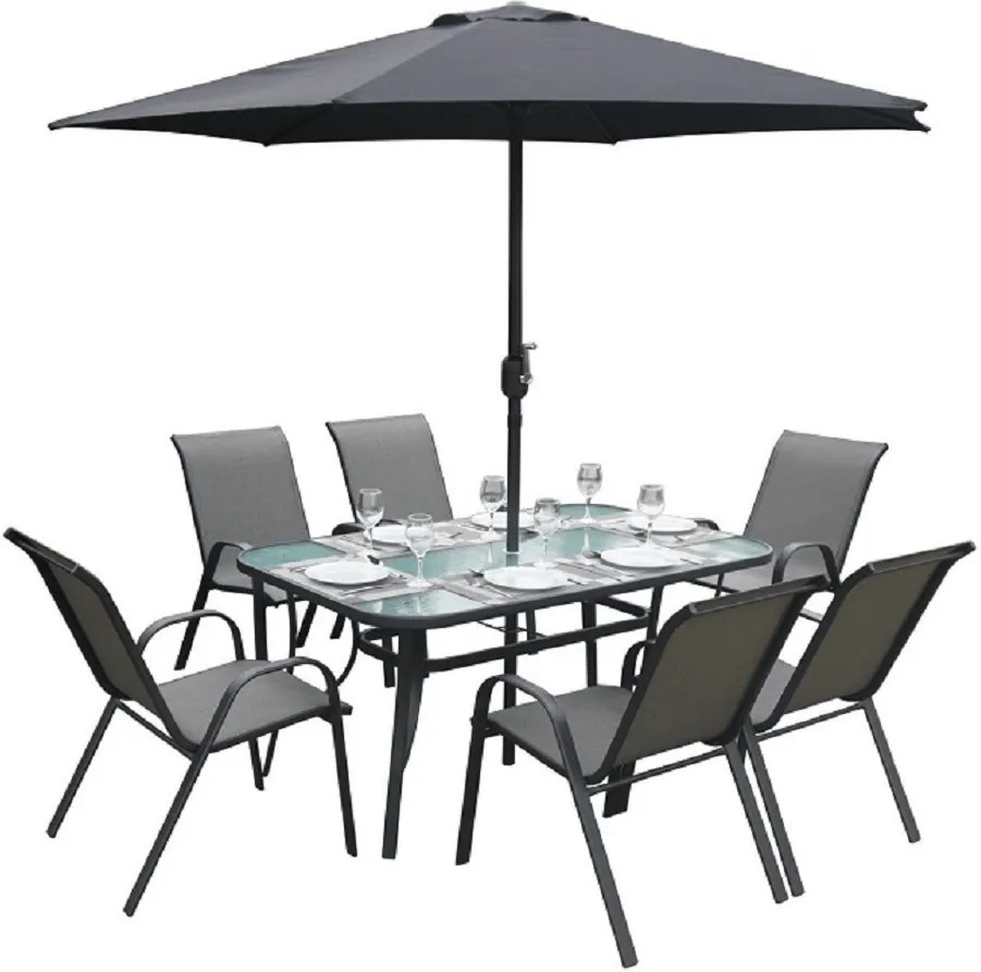 Masă dining, sticlă securizată/oţel, PASTER