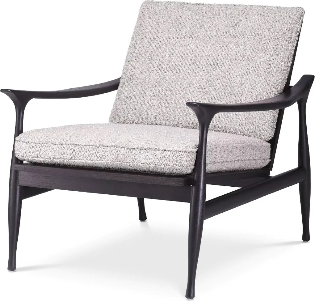 Fotoliu elegant design LUX Manzo negru / bouclé grey