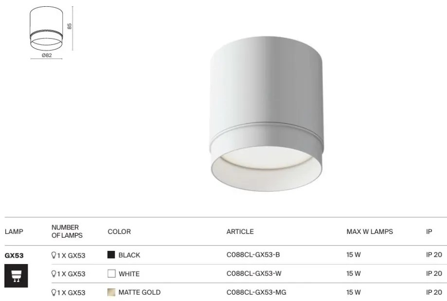 Spot aplicat minimalist design tehnic Polar auriu mat