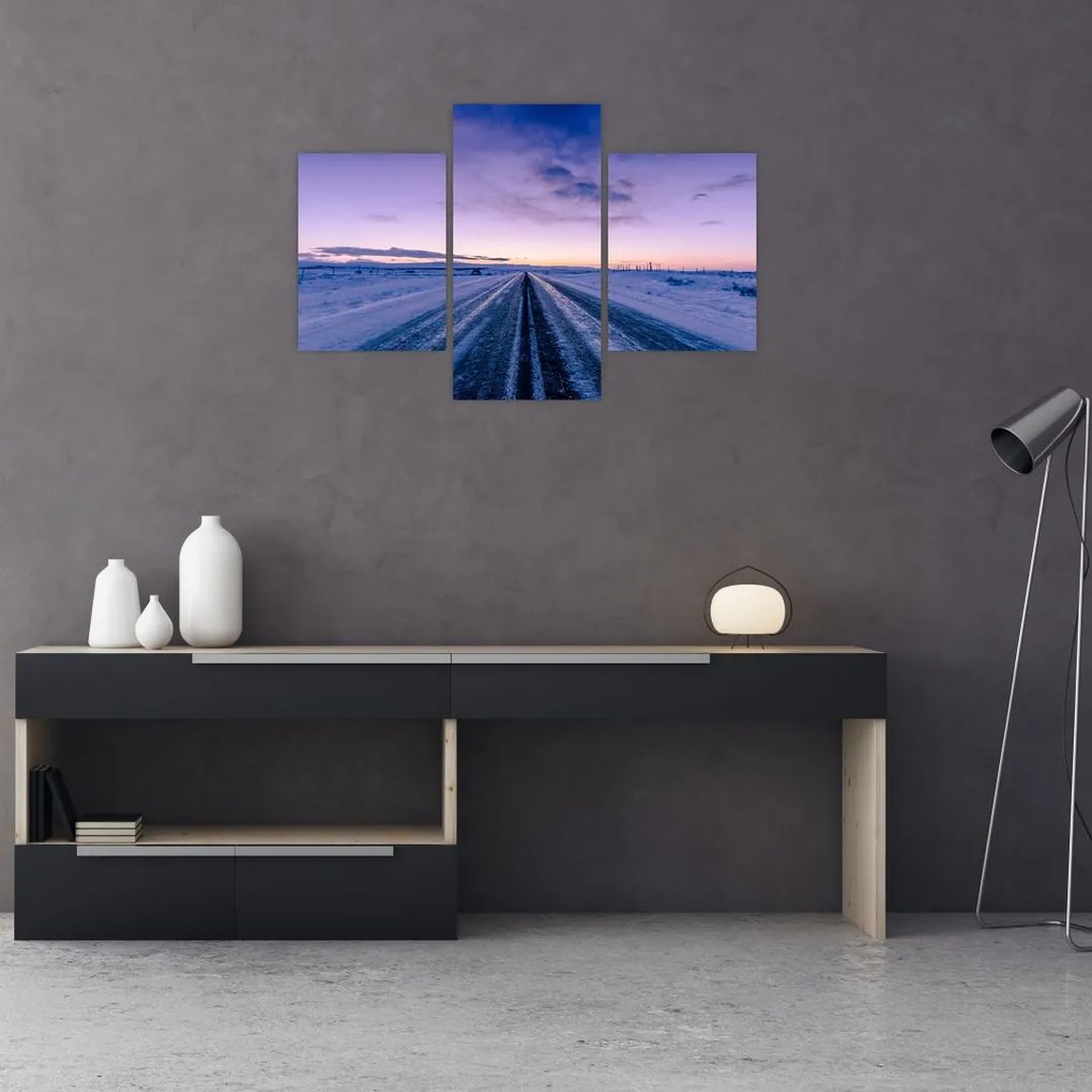 Tablou - autostrada iarna (90x60 cm)