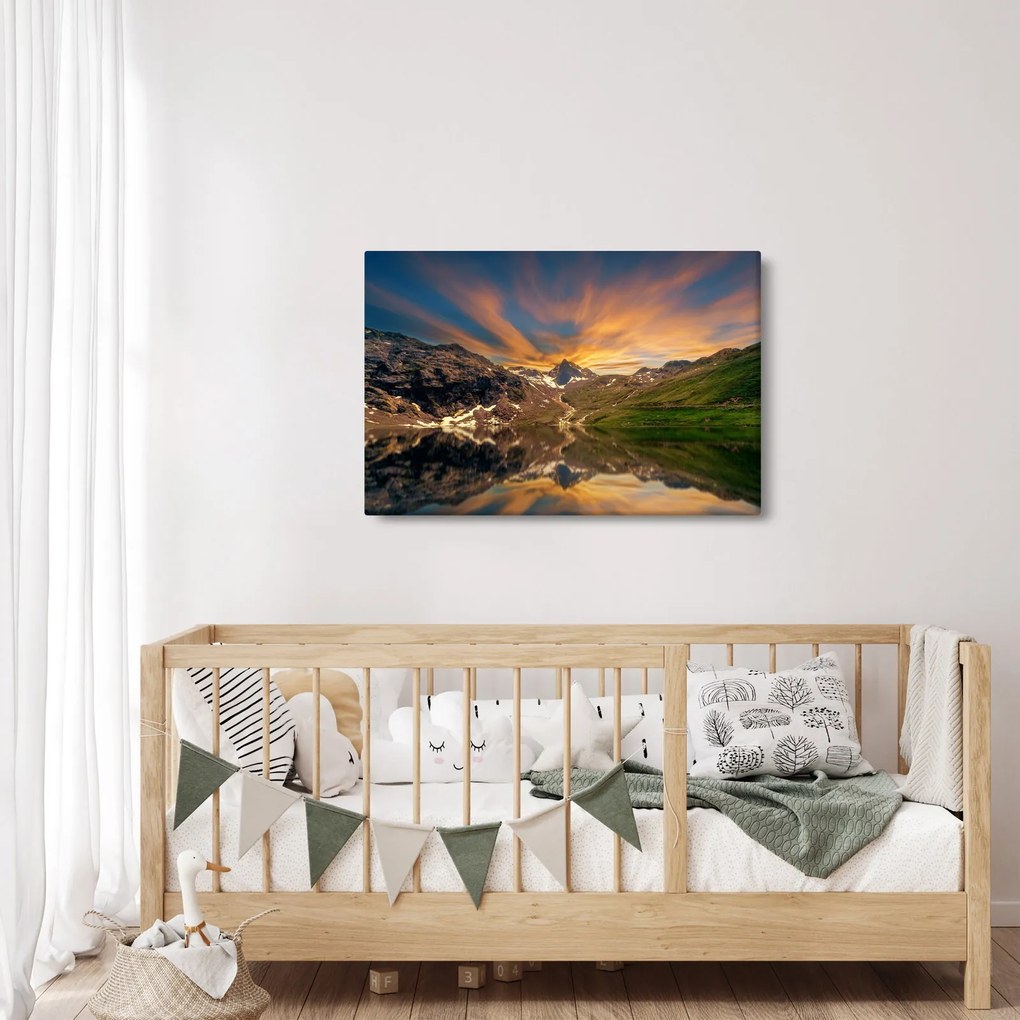 Tablou - Oglindirea în lacul montan (90x60 cm)