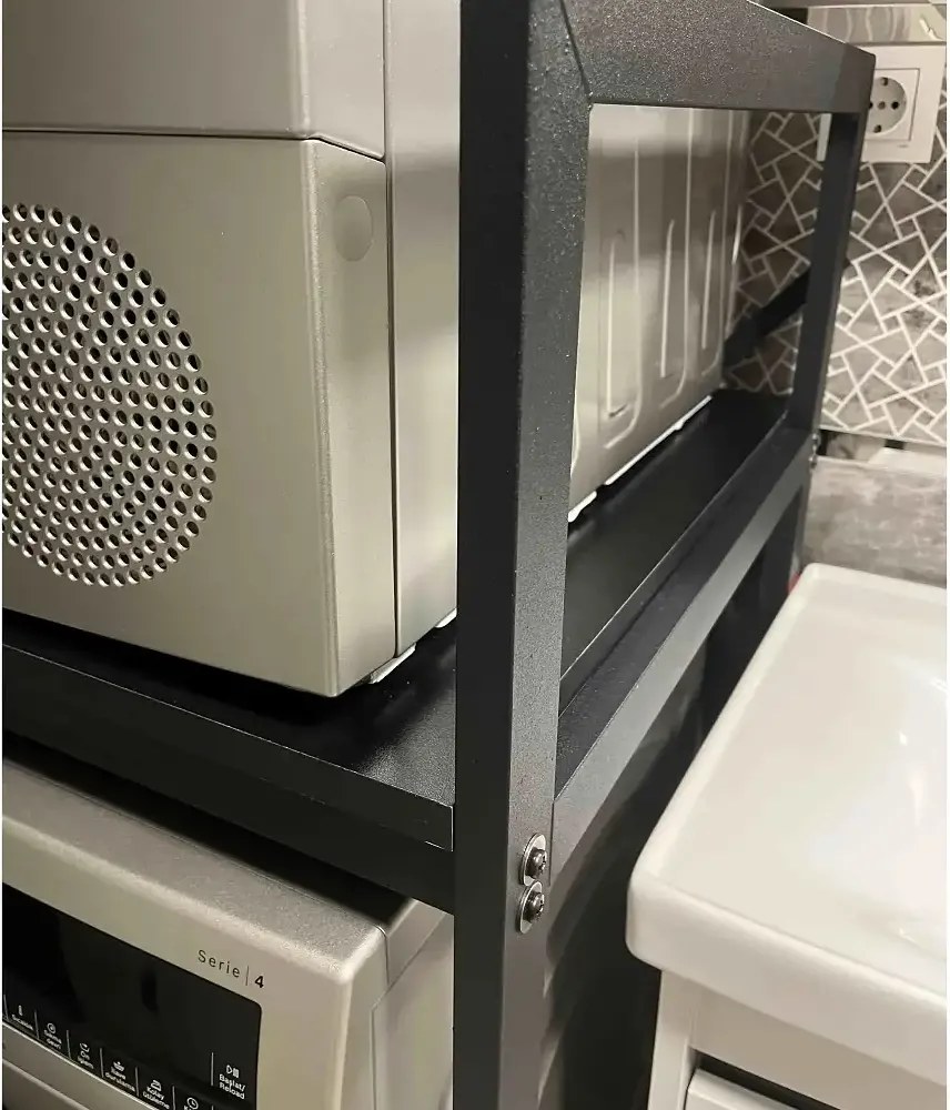 Suport raft pentru mașină de spălat și uscător,negru