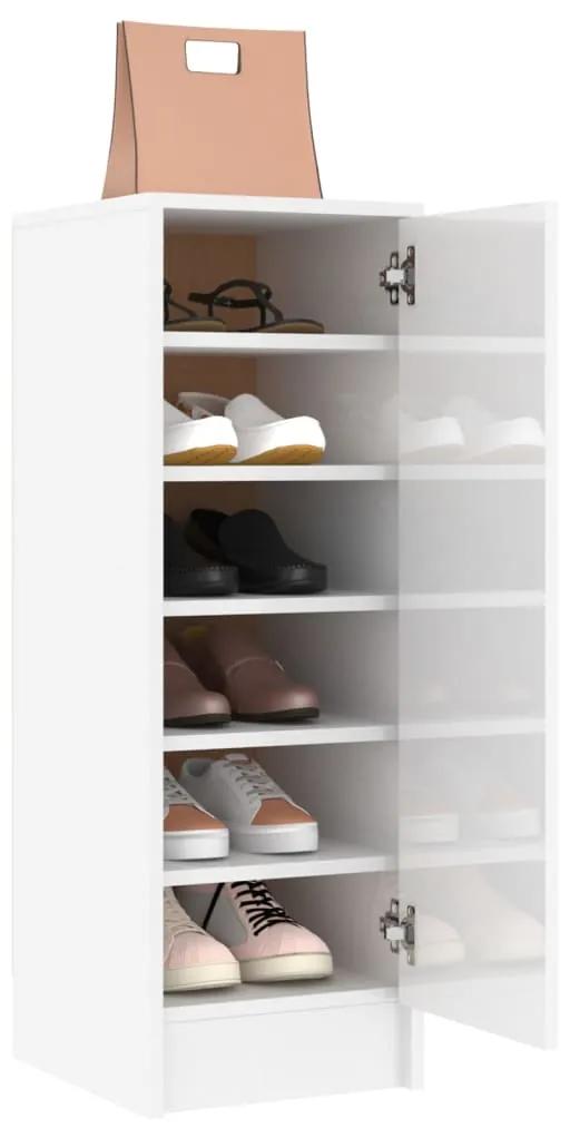 Pantofar, alb extralucios, 32x35x92 cm, lemn prelucrat Alb foarte lucios, 1, 1, Alb foarte lucios