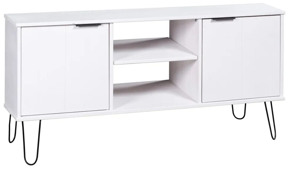 vidaXL Comodă TV New York, alb, lemn masiv de pin