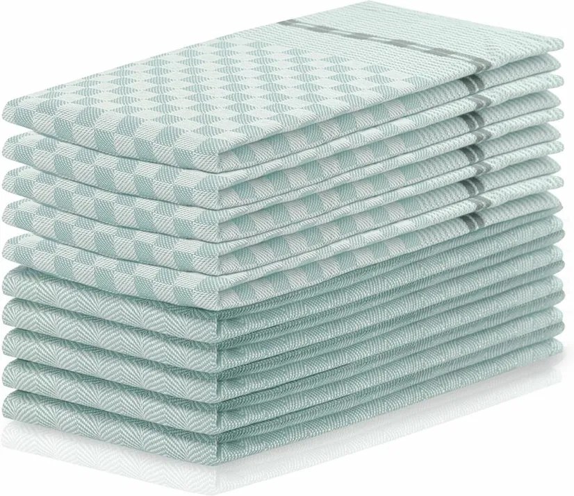 DecoKing Prosop bucătărie Louie, mentă, 50 x 70 cm, set 10 buc.