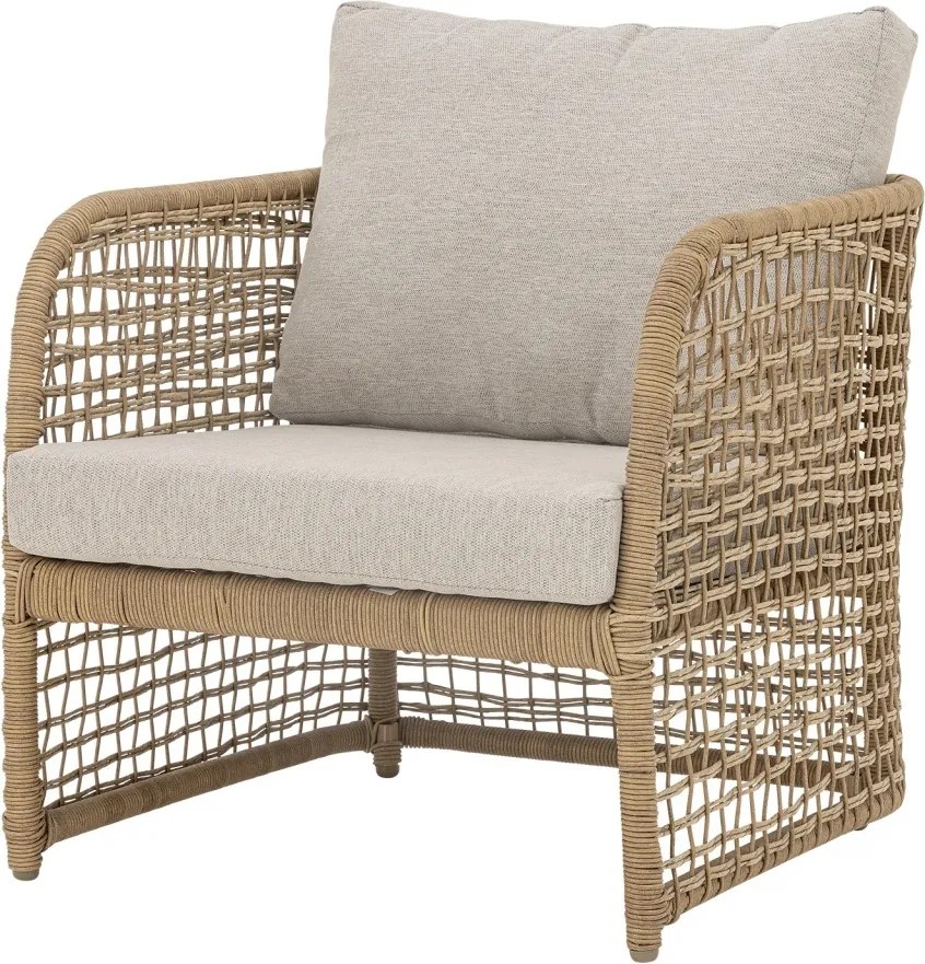Fotoliu de grădină din polirattan cu perne incluse, L75×H70×W72 cm, „Penzano", Bloomingville