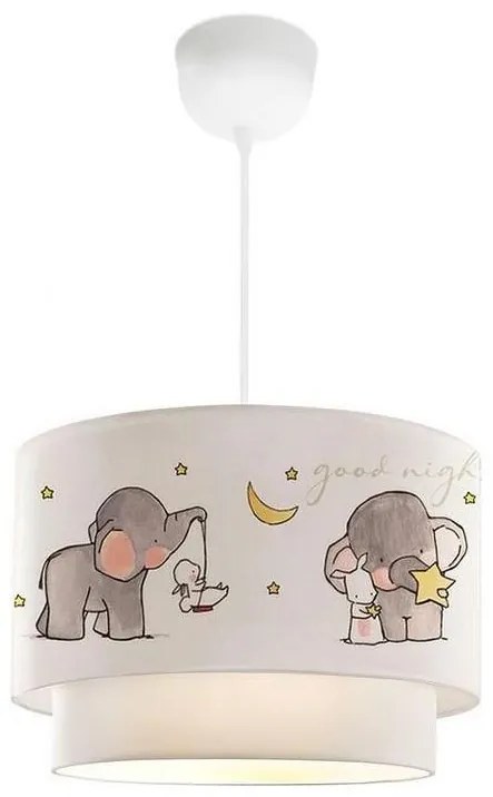 Lustră pentru copii CANDY, 1xE27, 40W, 230V, alb/gri