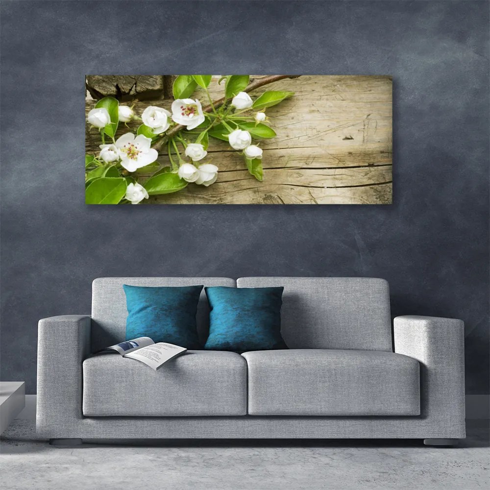 Tablou pe panza canvas Flori Floral Alb Verde