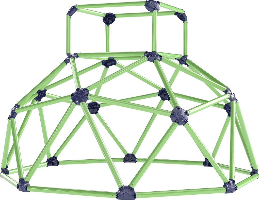 AIYAPLAY Cupolă de Cățărat pentru Copii 3-8 Ani, pentru Interior și Exterior, cu Margini Netede, din Plastic, 182,5x182,5x119 cm, Verde și Violet | Aosom Romania