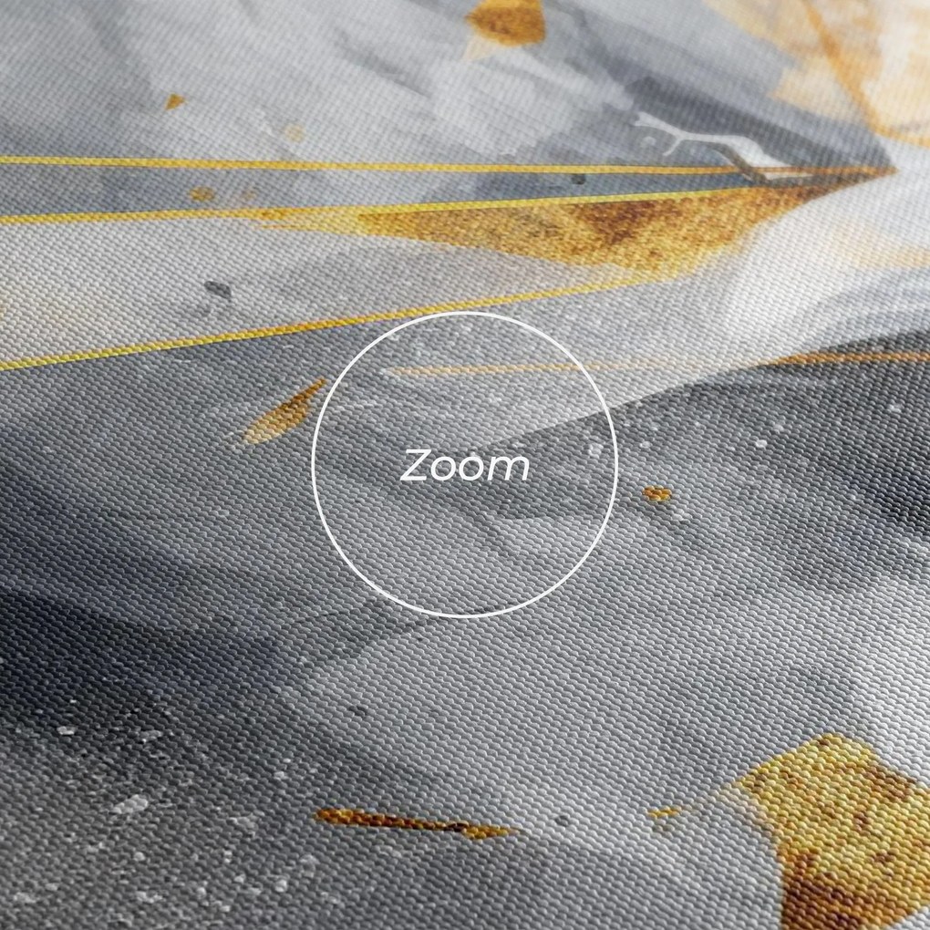 Tablou Canvas, 60x120cm, Dormitor si Living, Abstracte, Abstract cu linii, Abstract Gold Blue Pattern