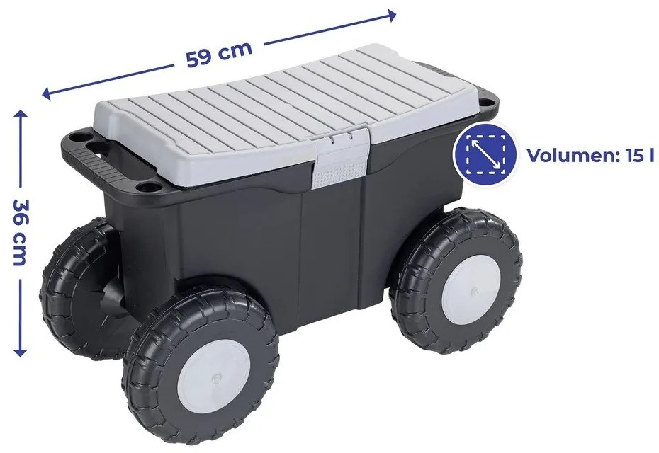 Cutie de grădină cu roți - Maximex