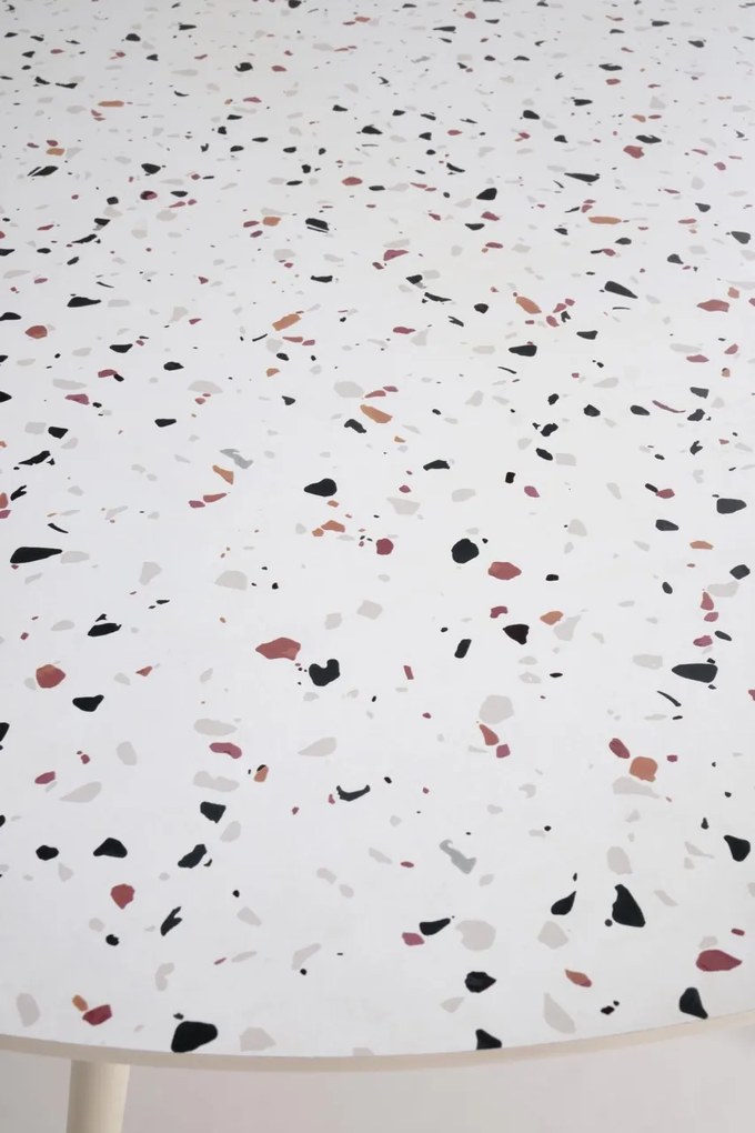 Masa rotunda Aramis terrazzo/alb ø120/h76 cm