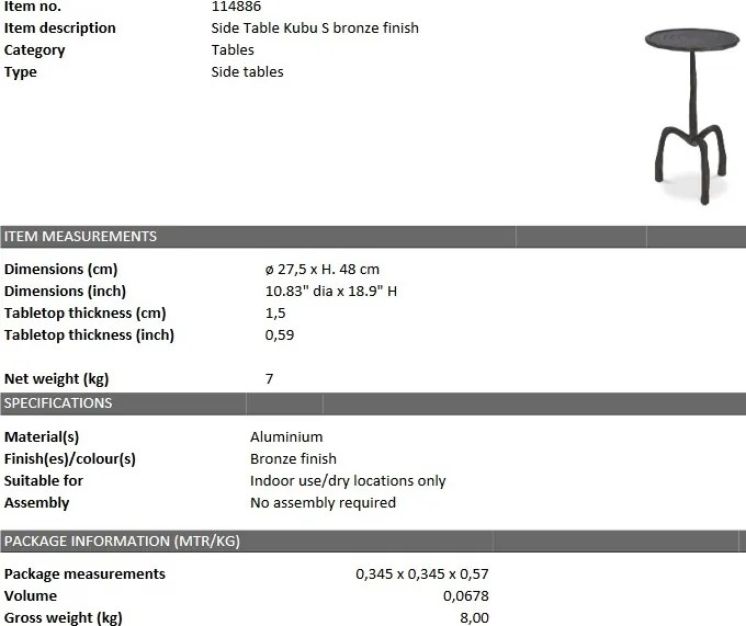 Masuta laterala design LUX Kubu S 114886 HZ